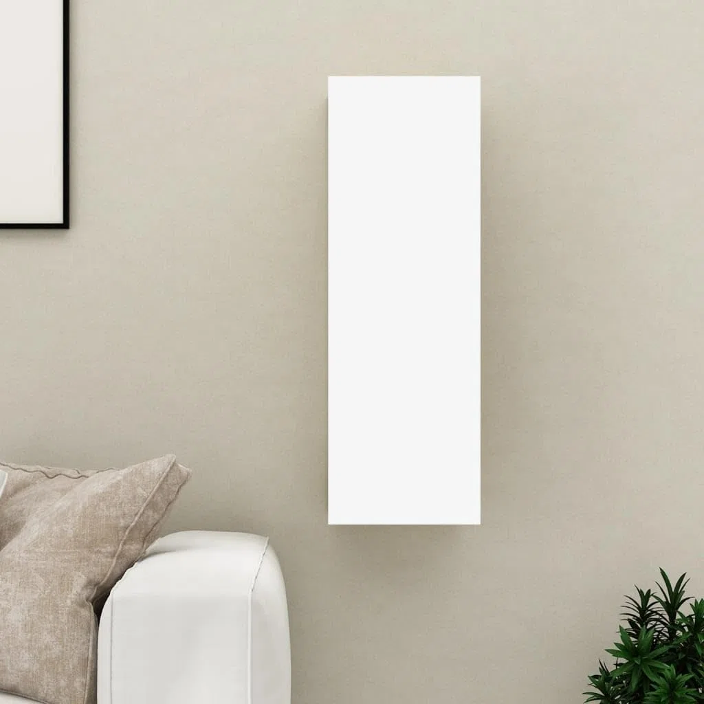 vidaXL Mueble para TV Colgante Soporte Armario Aparador Estante Salón Sala de Estar Decoración Entretenimiento de Contrachapada Blanco 30,5x30x90 cm