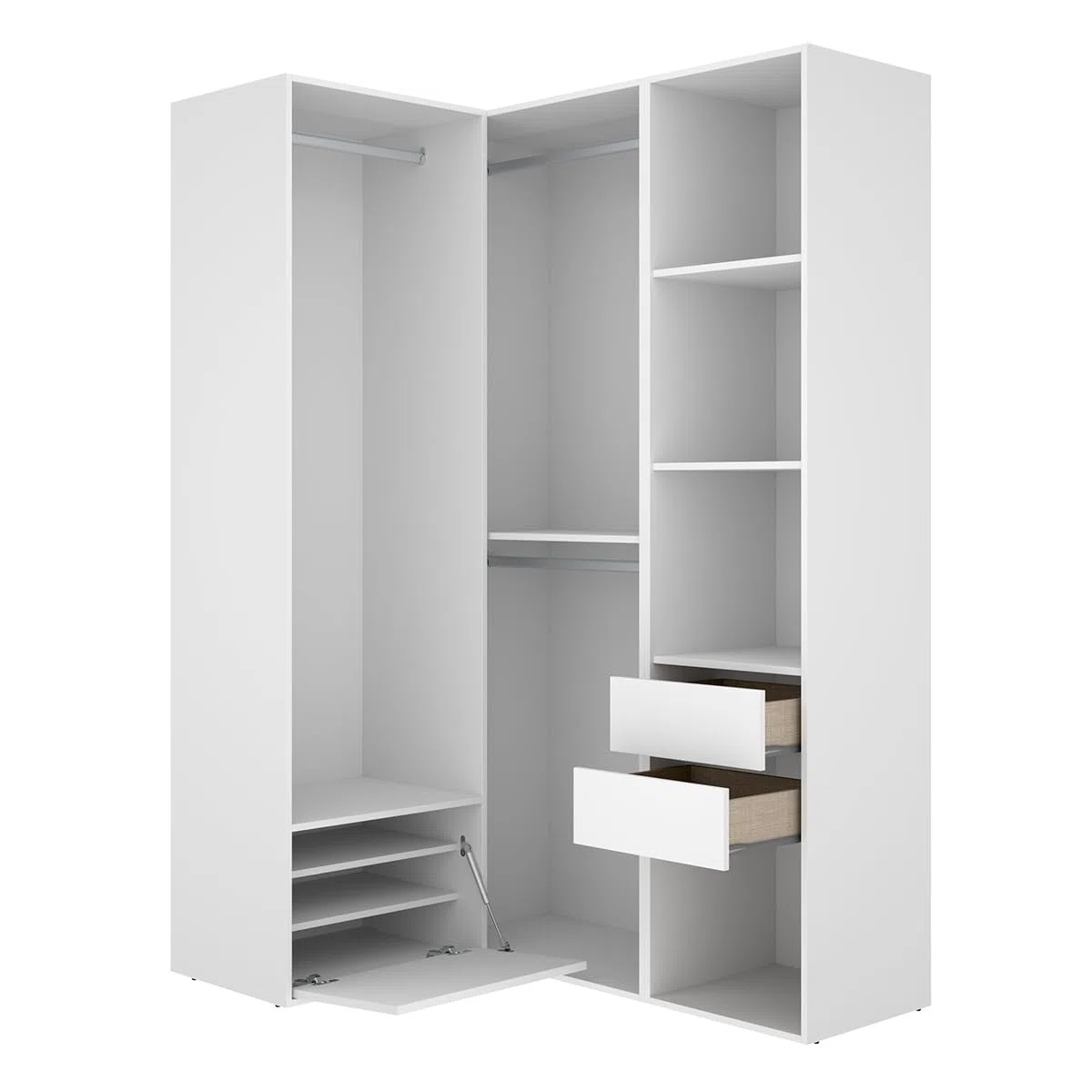 DEKIT Grupo RIMOBEL-Conjunto Armario-VESTIDOR Rincon con Trasera Reversible