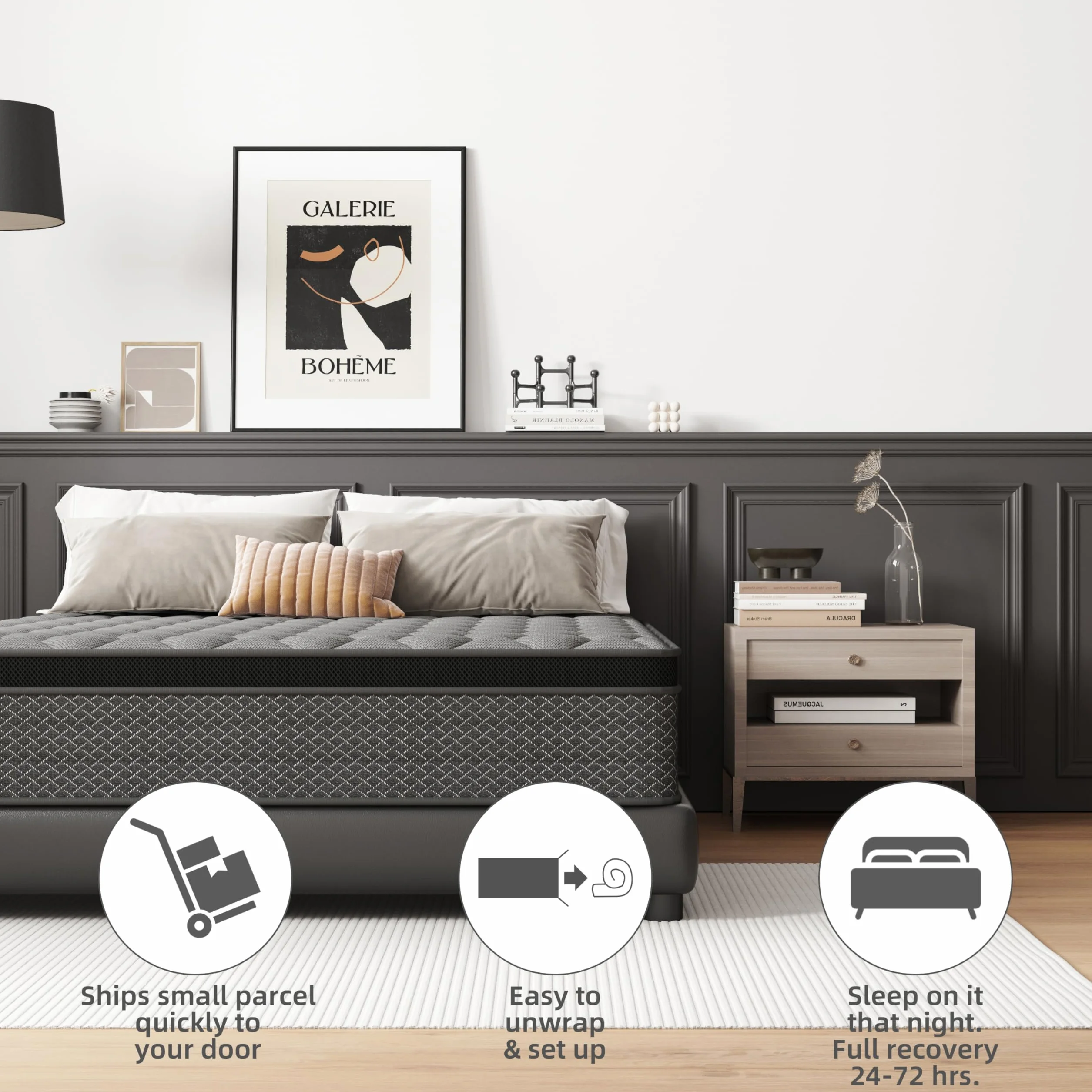 Colchón 160x200 cm para somier, dureza H3, adecuado para niños y adultos, certificado Öko-Tex, colchón ergonómico de 7 zonas, altura de 20 cm