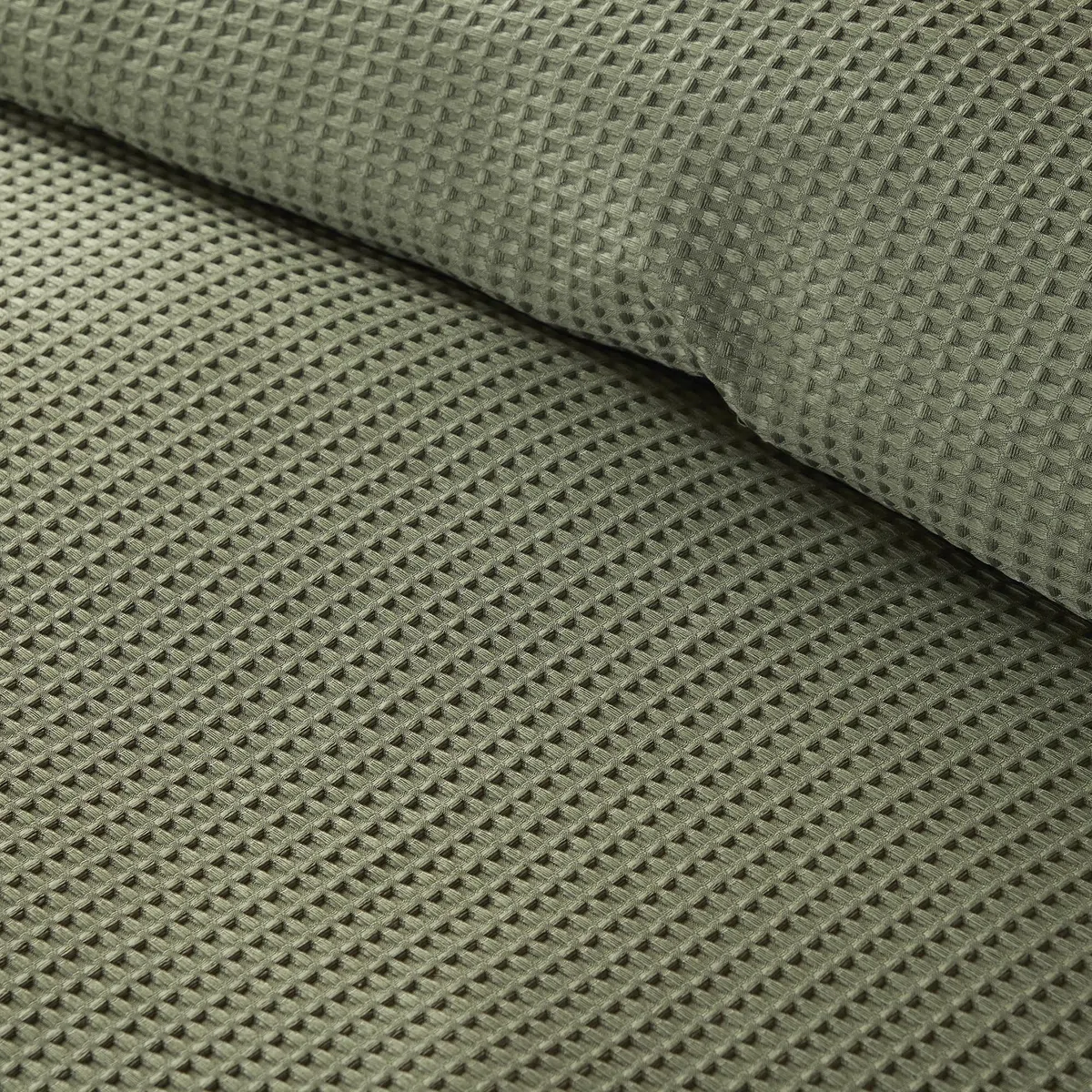 Serene Lindly Collection - Funda de edredón de Punto gofre Verde, tamaño de Cama Super King (260 x 220 cm), Suave al Tacto, Ropa de Cama de Lujo, Funda de edredón Texturizada con patrón de cuadrícula