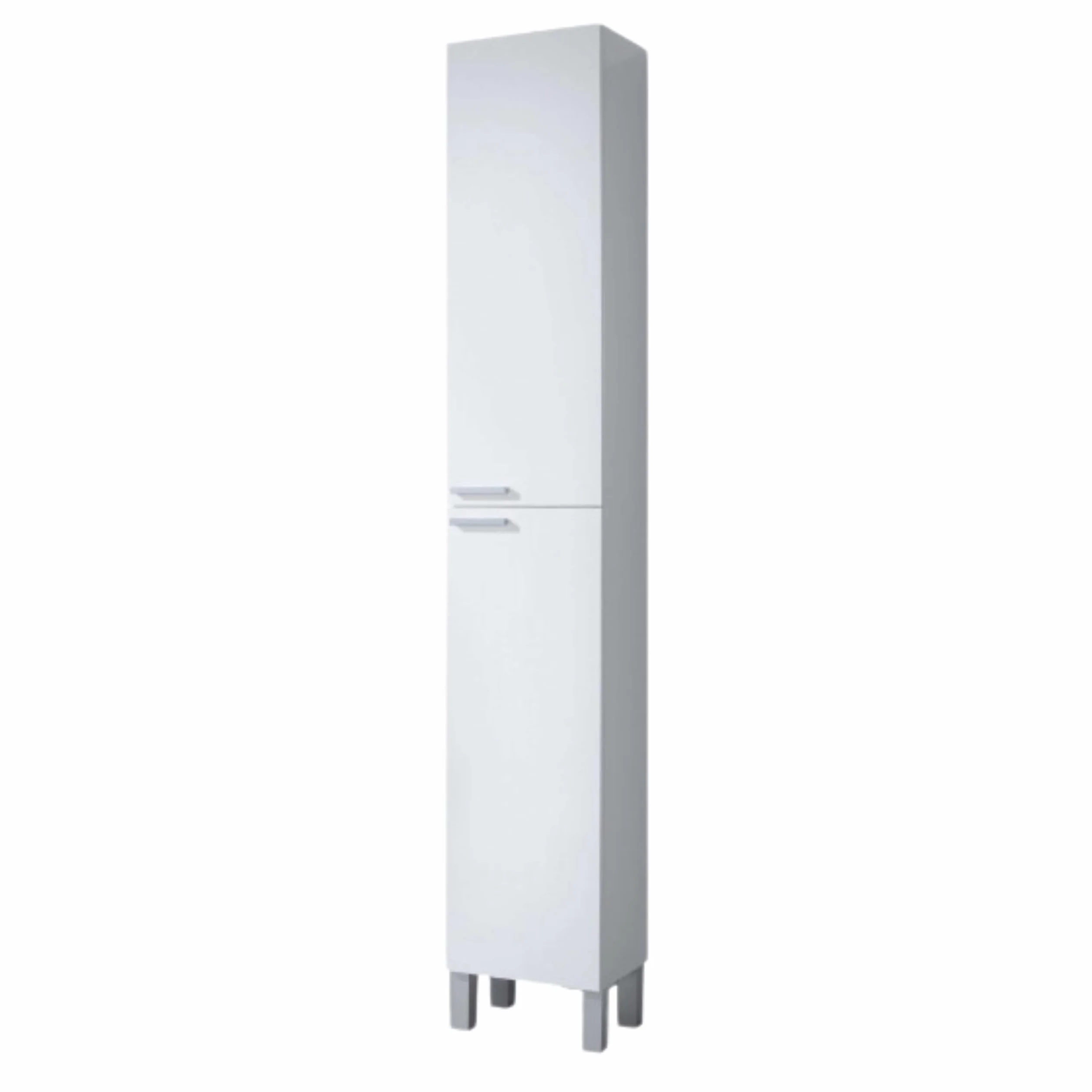 ARKITMOBEL– Columna de Baño Alta con 2 Puertas y 4 Patas, Mueble Auxiliar de Baño, Color Blanco Brillo, 30x182x25 cm – Modelo Koncept