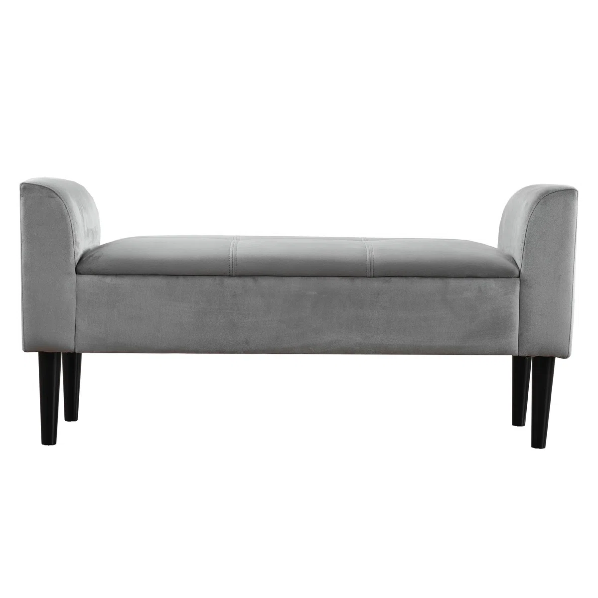 Bancos tapizados con reposabrazos, reposacabezas, cama, taburetes, cama para dormitorio, bancos de piano, comedor con estampado acolchado, terciopelo, tablero DM, gris