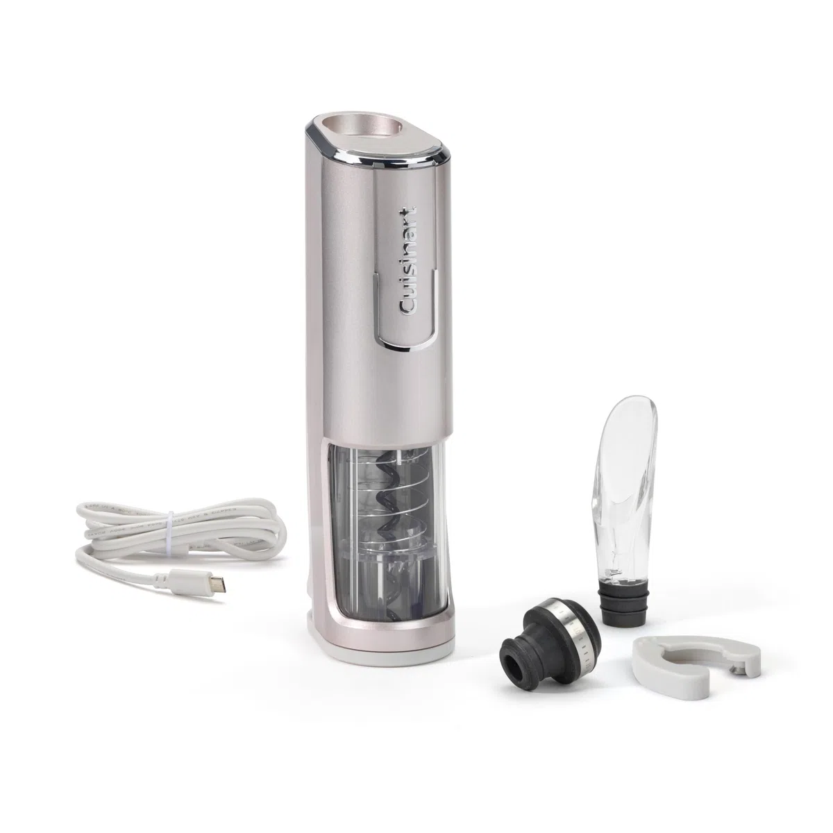Cuisinart Abridor de Vino Inalámbrico con Sellador de Vacío | Abridor de botellas con tapón de corcho | hasta 50 botellas | Cortador de papel de aluminio integrado | Regalo para amantes del vino