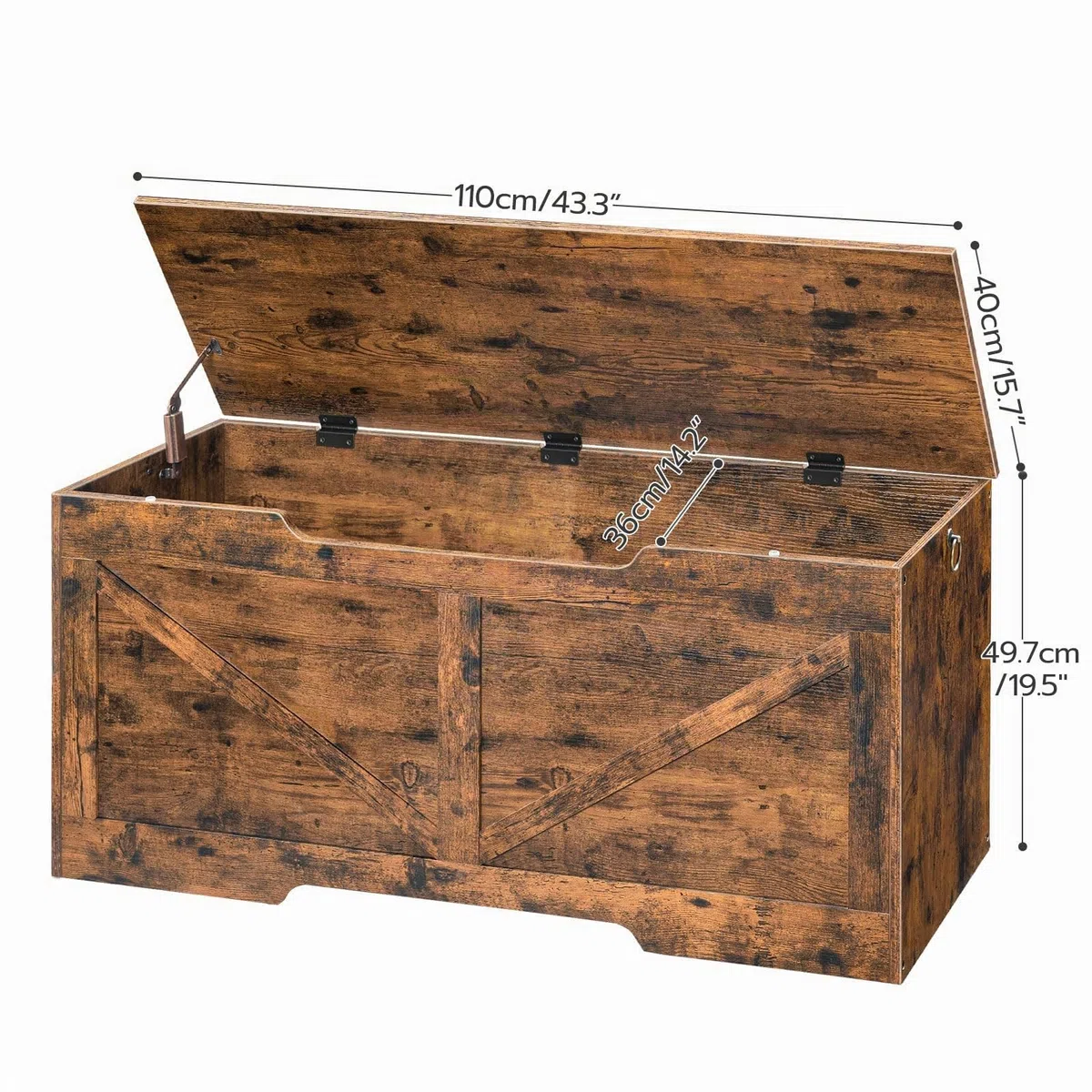 HOOBRO Caja de Juguetes, Banco de Almacenamiento, Taburete de Almacenamiento con Mecanismo de Bloqueo, Robusto, Armario de Madera, Fácil de Montar, Crudo EBF772CW01