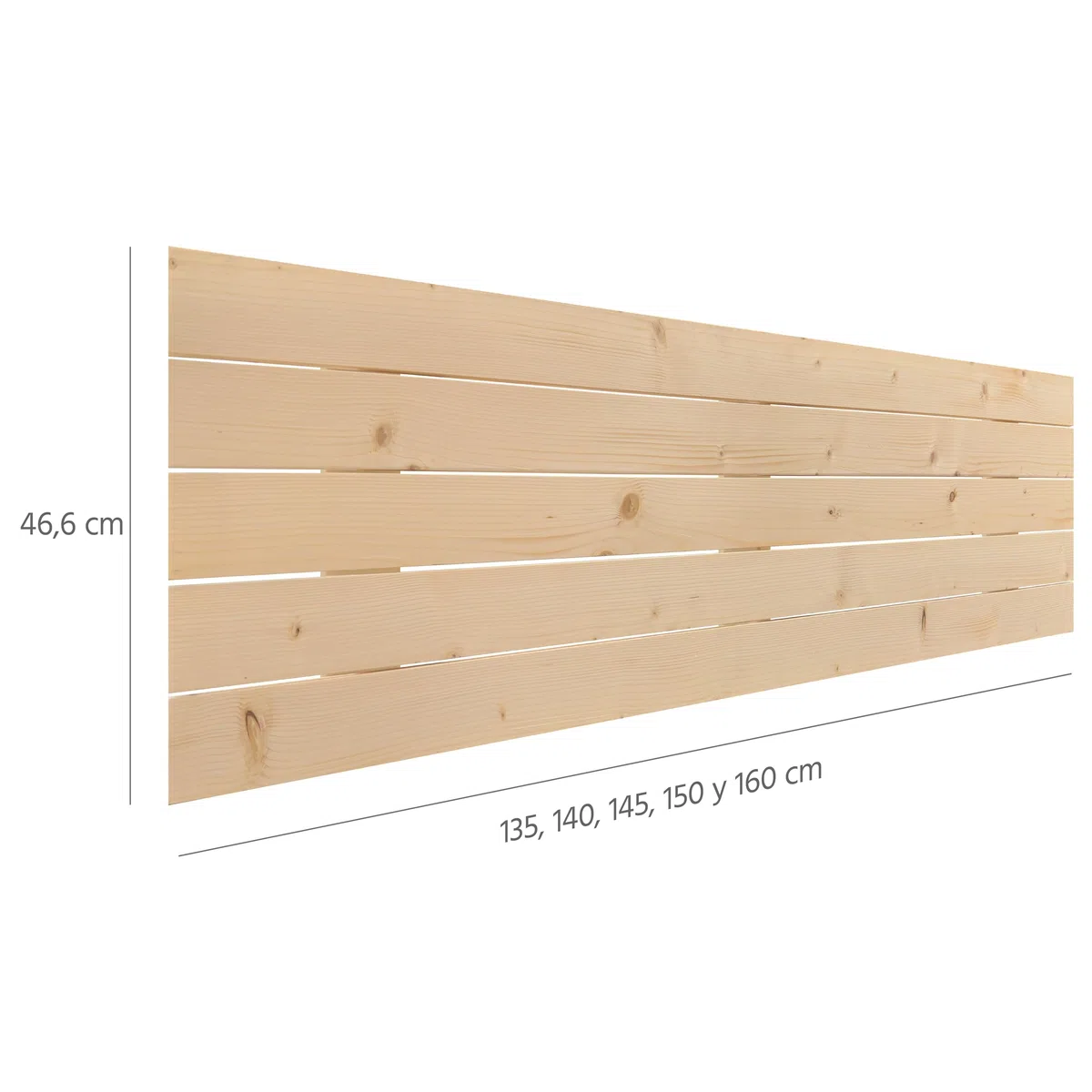 DHOME Cabecero de Madera Natural de Pino Estilo Palet Horizontal Cama Palets Herrajes incluidos (150x46 Palet 5)