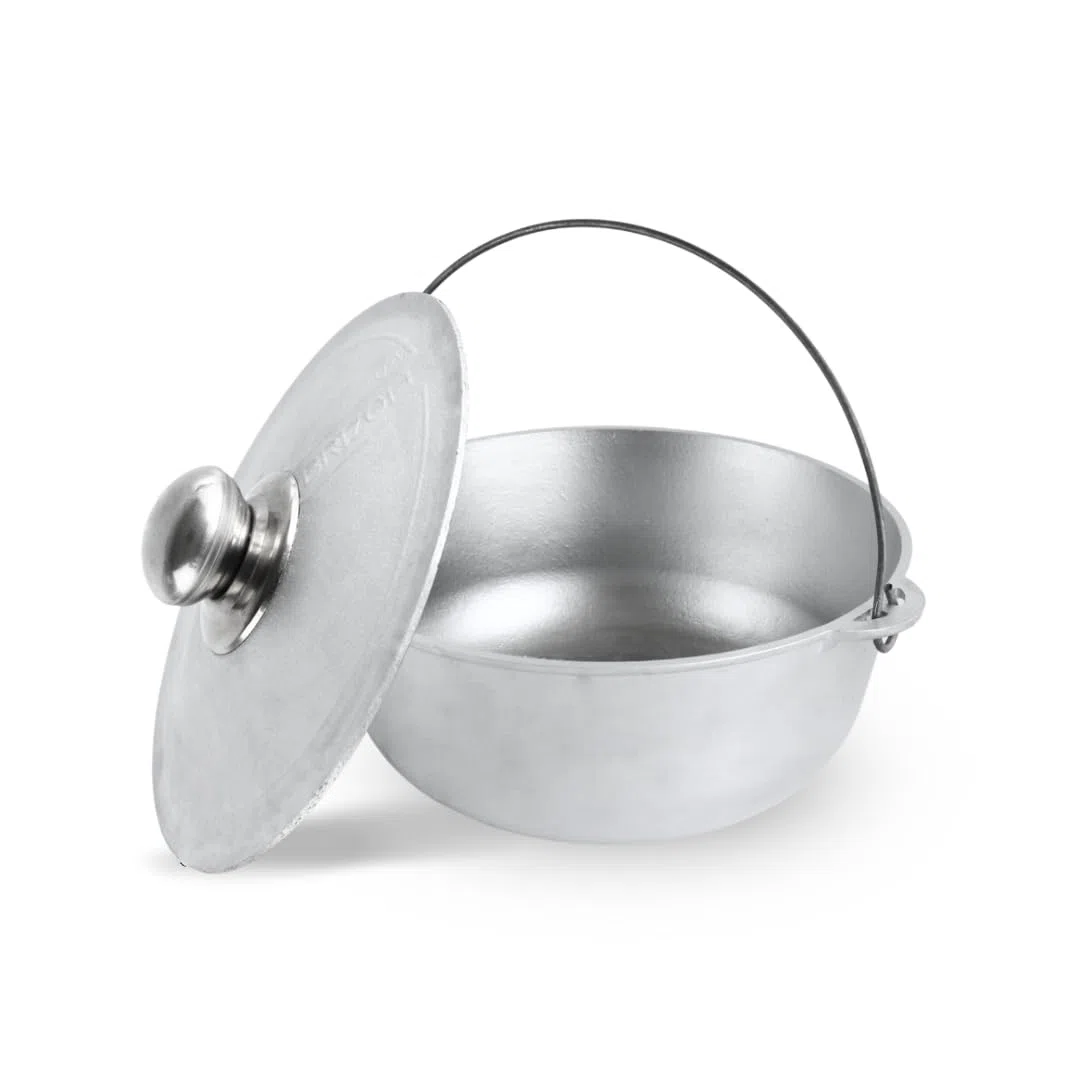 Kazan Kazan - Cacerola de aluminio fundido con asa y tapa (15 L), color negro