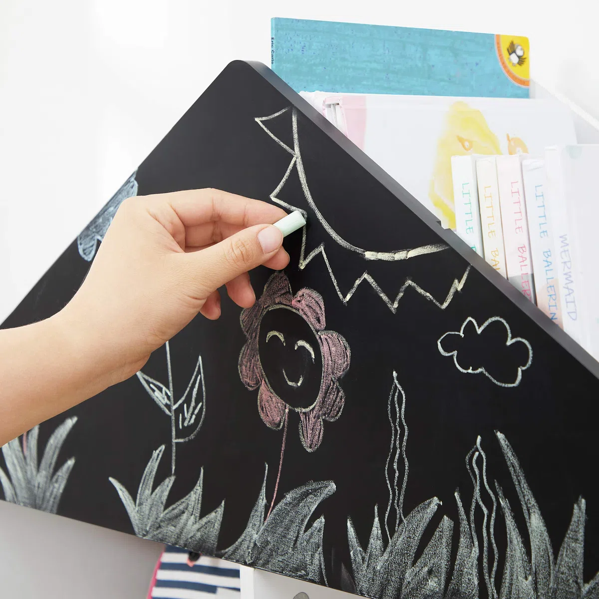 SONGMICS Estantería Infantil de Juguetes y Libros, Estantería para Niños, con Cajas, Estantes, para Habitación de los Niños, Sala de Juegos, Blanco, Negro, Naranja y Amarillo GKR320W01