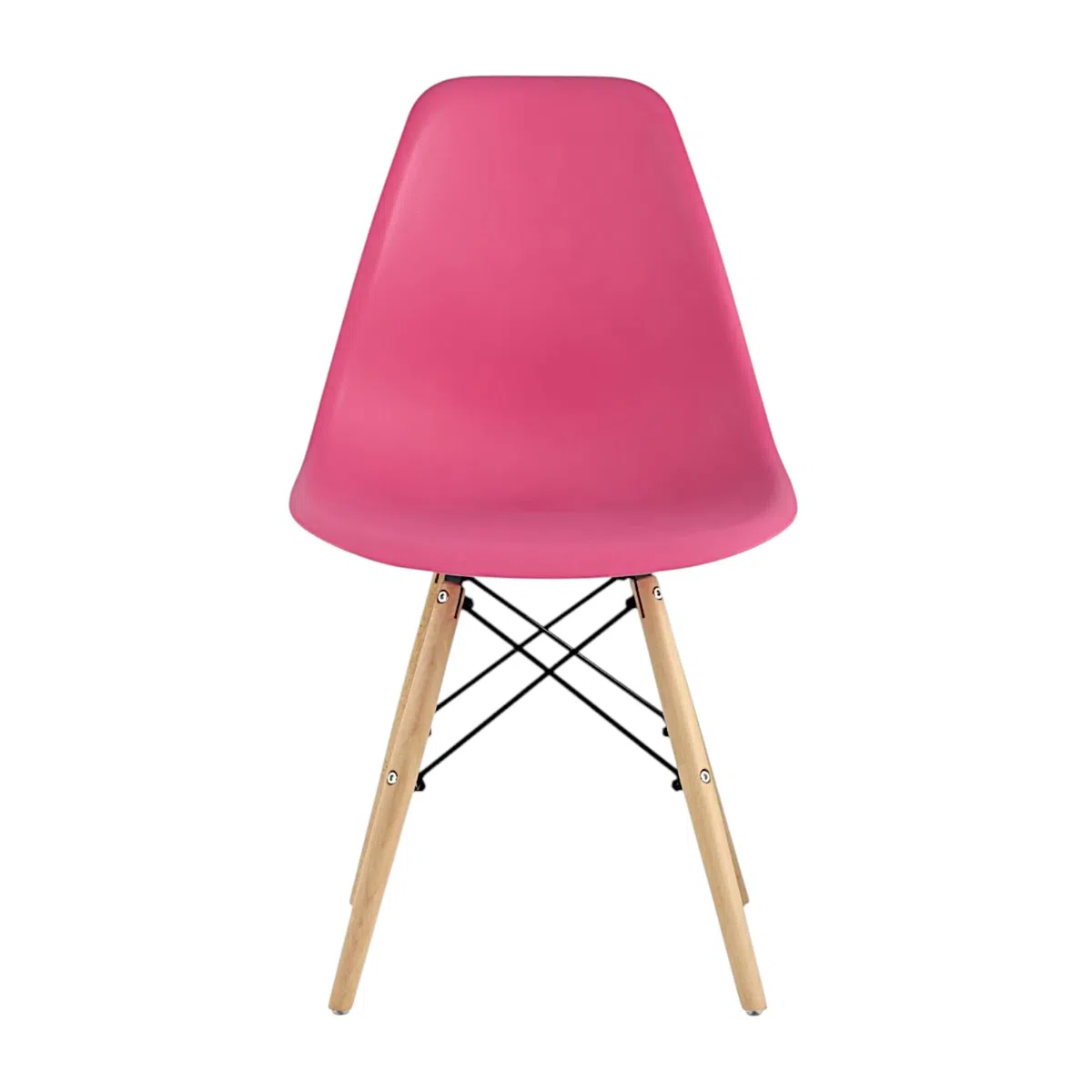 Pack de 4 Sillas de Comedor Modernas Rosa Frambuesa con Patas de Haya Maciza y Estructura Metálica – Sillas Nórdicas para Cocina y Salón 53x47x83 cm (Rosa Frambuesa)