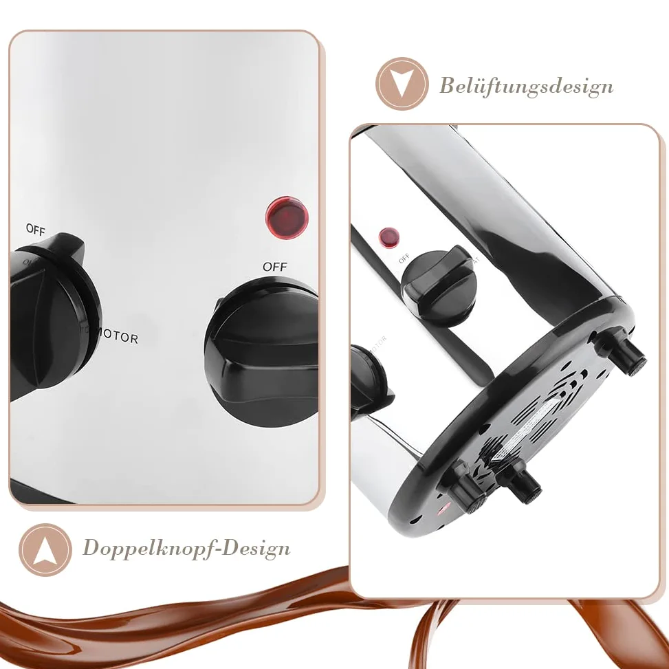Fuente de Chocolate de Acero Inoxidable 4 Niveles, Fondue Eléctrica para Fiestas y Bodas, 170 W, 37 x 22 x 43 cm, Ideal para Celebraciones y Eventos Sociales
