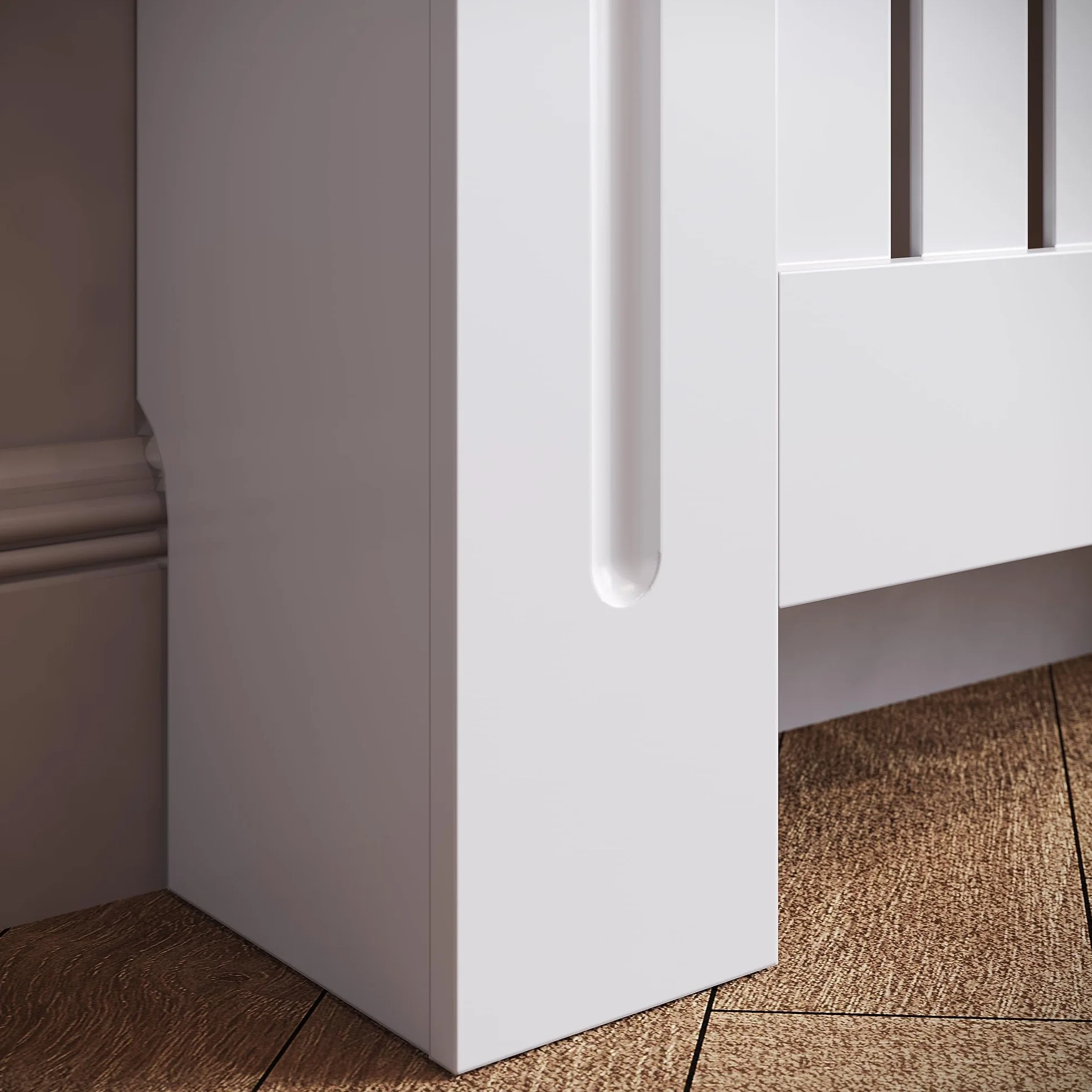 SIRHONA - Cubierta radiador, mamparo vertical, MDF lacado blanco, 78 x 19 x 81,5 cm, se puede colocar decoraciones, adecuadas para el salón, el dormitorio, el pasillo