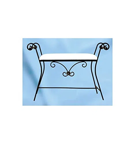 Banqueta de forja para Dormitorio Guirnalda - Negro