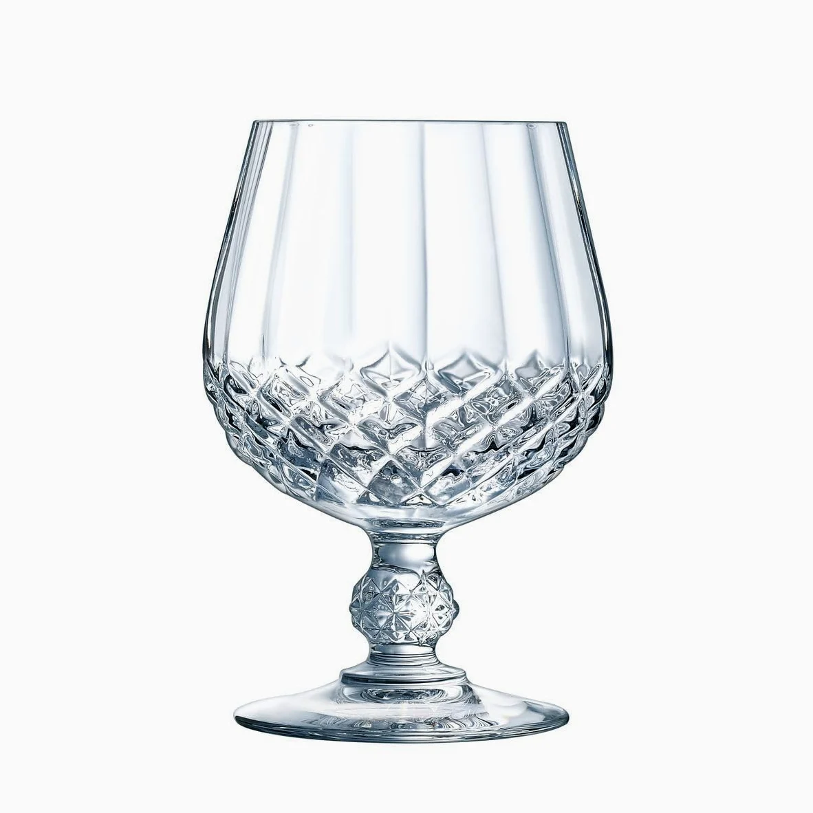 Cristal D'Arques Paris Longchamp – 6 vasos de coñac de 32 cl de Kwarx – Brillo, transparencia y alta resistencia – Molduras icónicas – Fabricado en Francia