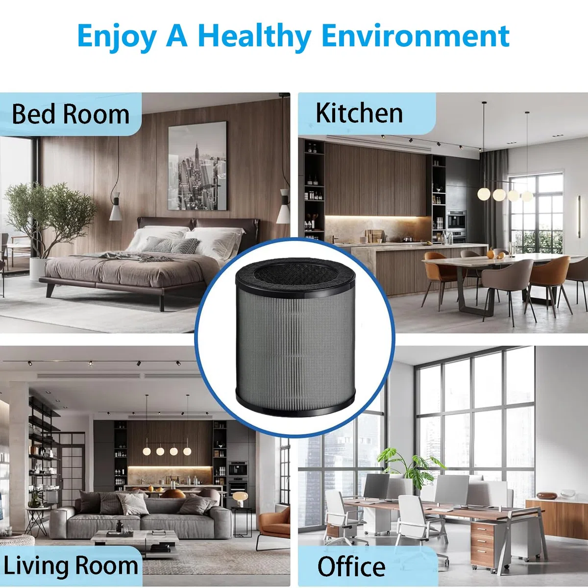 Airmega 50 Filtro de repuesto compatible con COWAY Airmega 50 purificador de aire 3 en 1 H13 True HEPA y filtro de aire de carbón activado, paquete de 2
