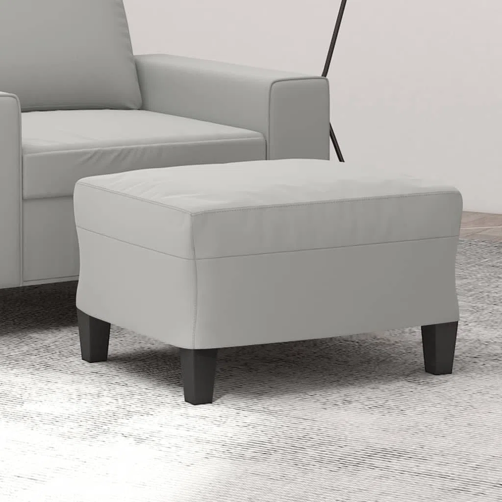 Reposapiés Tela de Microfibra Gris Claro 60x50x41 cm,Mobiliario,Otomanas,5.5kg-349342