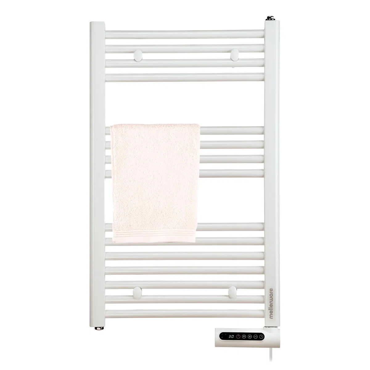 Mellerware - Toallero Eléctrico Cuddly! 500W Bajo Consumo | Programable | 3 Modos (Confort, Eco y Anti-congelante) + función “Ventana Abierta” | Instalación fácil | Aparato con IP24 | White