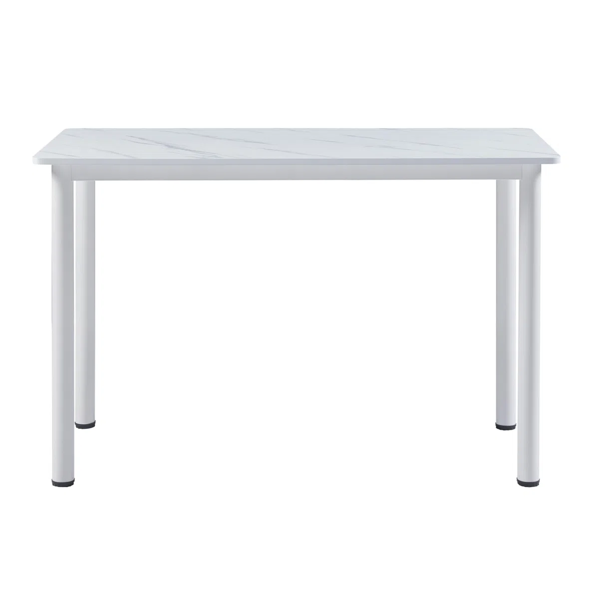 [en.casa] Mesa de Comedor Tammela Rectangular Mesa de Cocina Oficina para 4 Personas Resistente a Arañazos Patas de Acero Tablero de MDF Revestida de Melamina 120 x 60 x 75 cm - Mármol Blanco