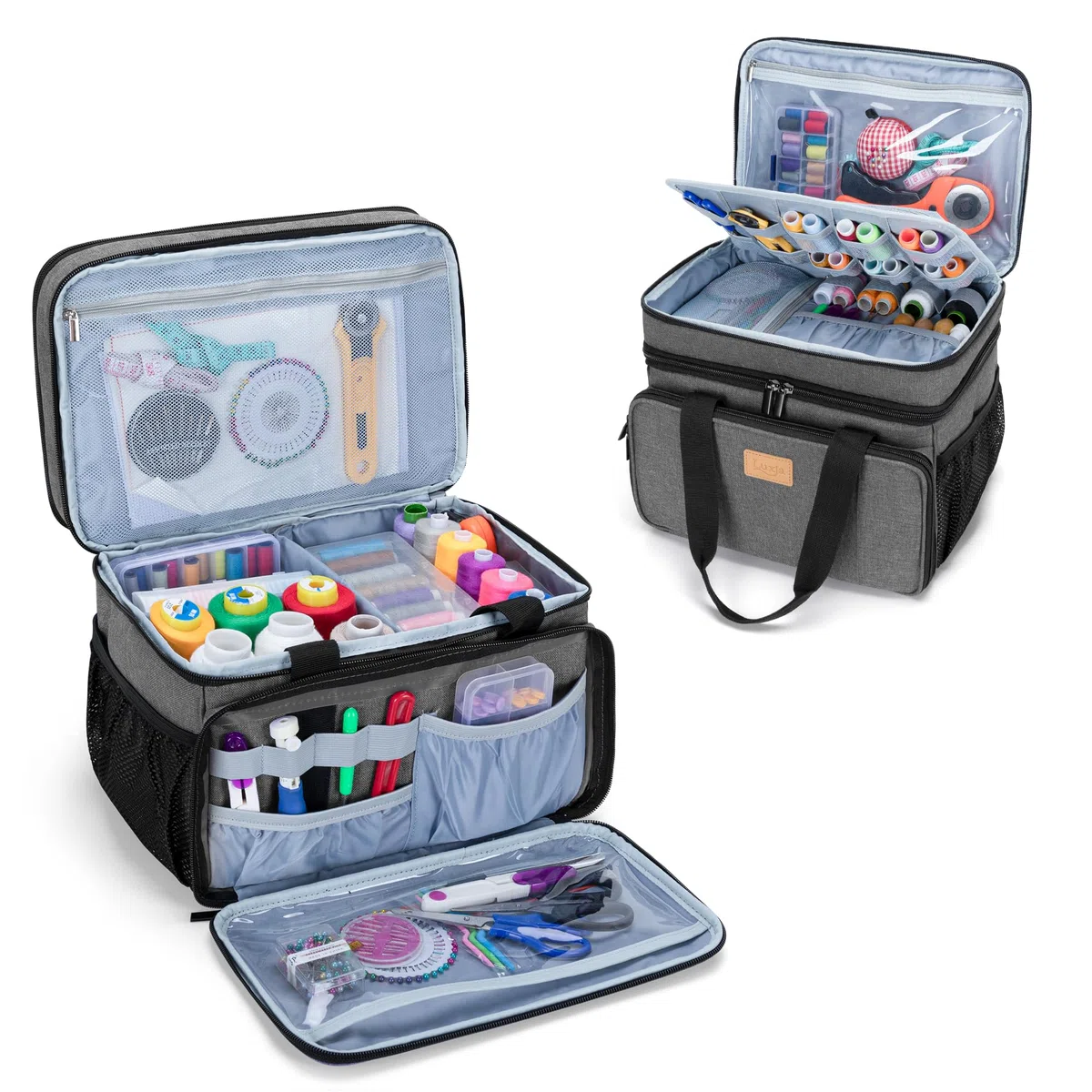 Luxja Bolsa para Costura Grande, Bolsa Organizadora de Costura con Bolsillos Variados para Suministros de Costura y Manualidades (Solo Bolsa)