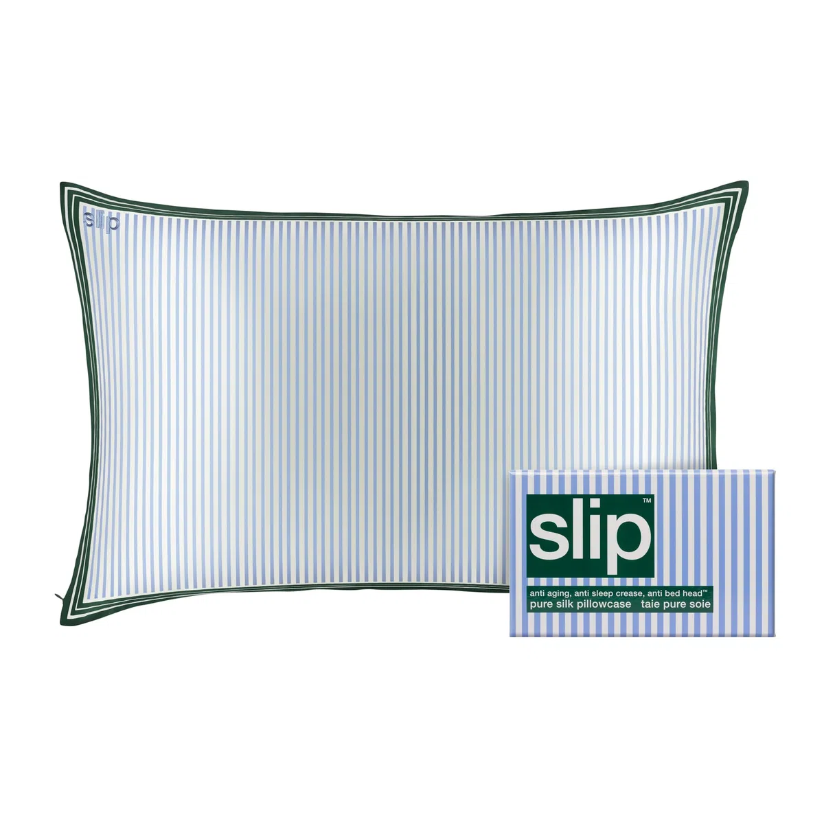 slip The Lodge - Funda de almohada de seda pura, 100% seda de morera de 22 momme, para cama doble, antienvejecimiento, antiarrugas, antisueño, 50,8 x 76,2 cm