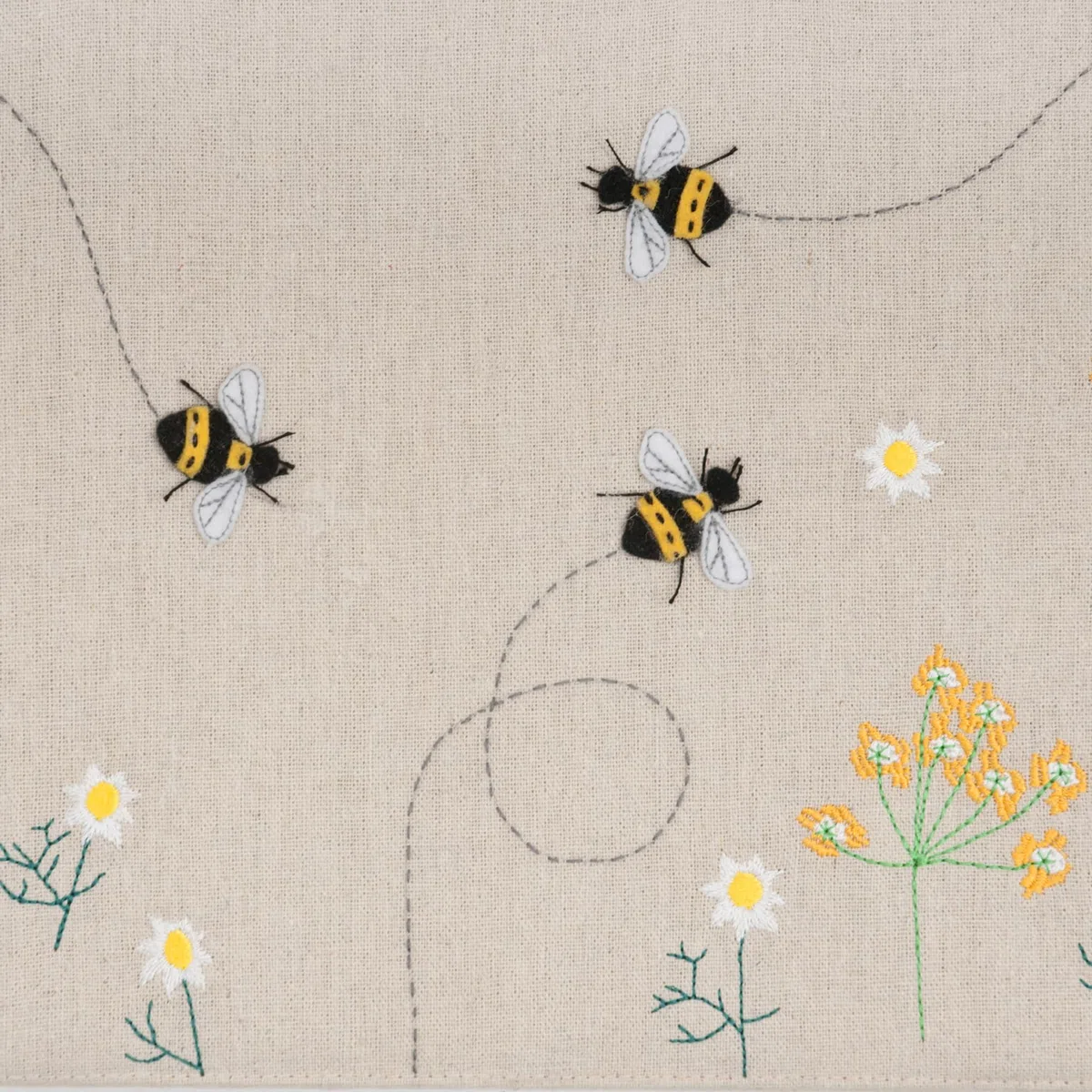 Hobby Gift Caja de costura, cesta de mimbre, aplique, abeja de lino (HGLHB)