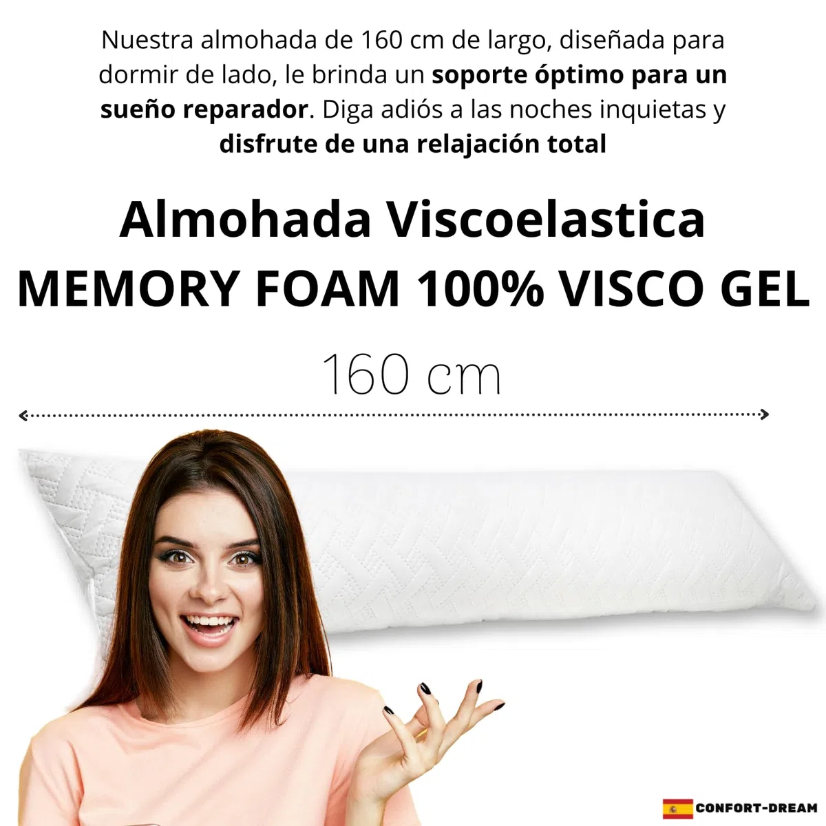 Almohada Larga Viscoelastica 160cm Embarazada Dormir Piernas Dormir Lactancia Cervicales Y Cuello Dormilocos Almohada Antiarrugas Sofa Cojines Grandes