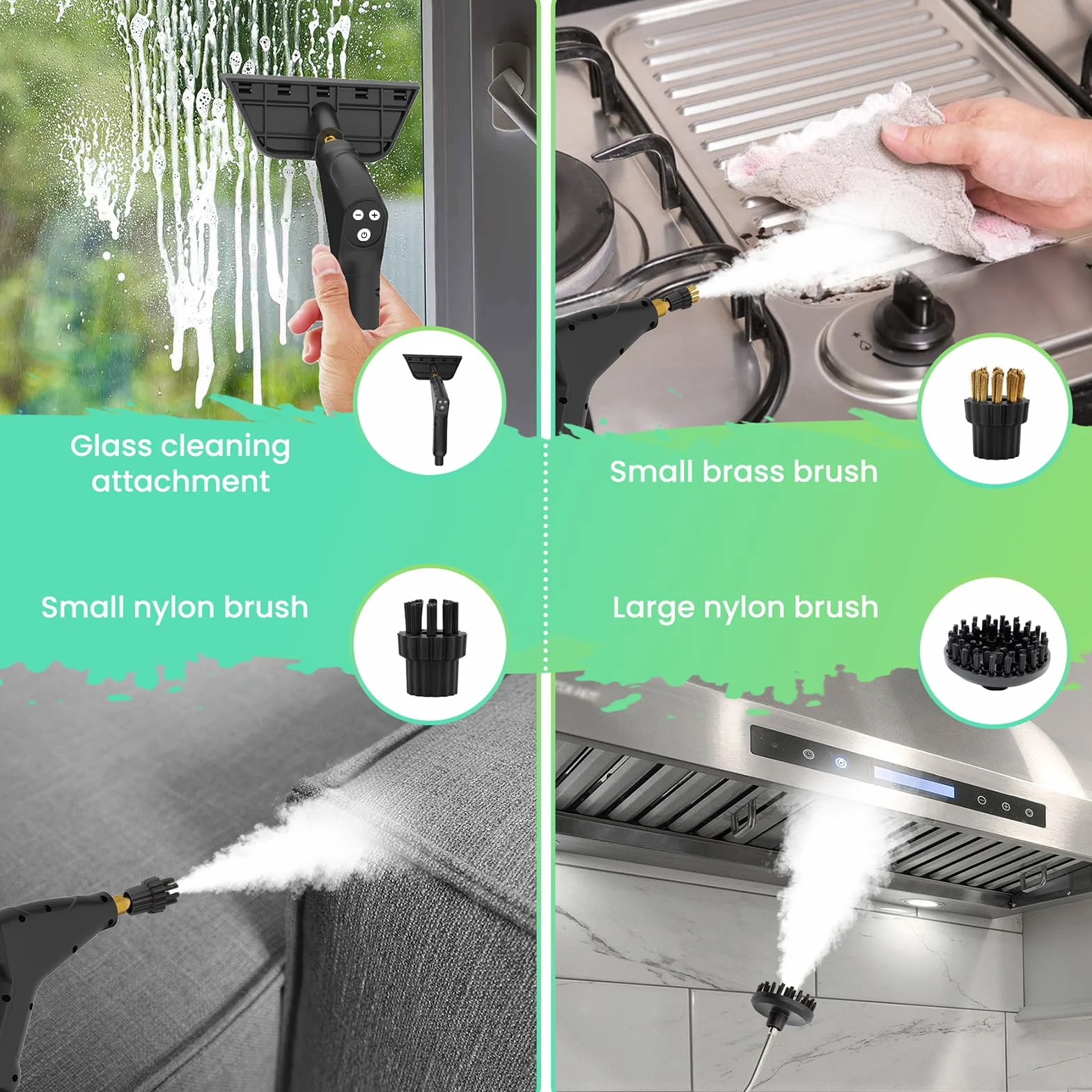 4.5 Bar Limpiador de Vapor Portátil, 2500W Limpiador de Vapor de Mano, Vaporeta Limpieza Hogar, 6 Velocidades Ajustables, Depósito de 1200ML, Para Limpiar Cocinas, Baños, Coches, Ventanas