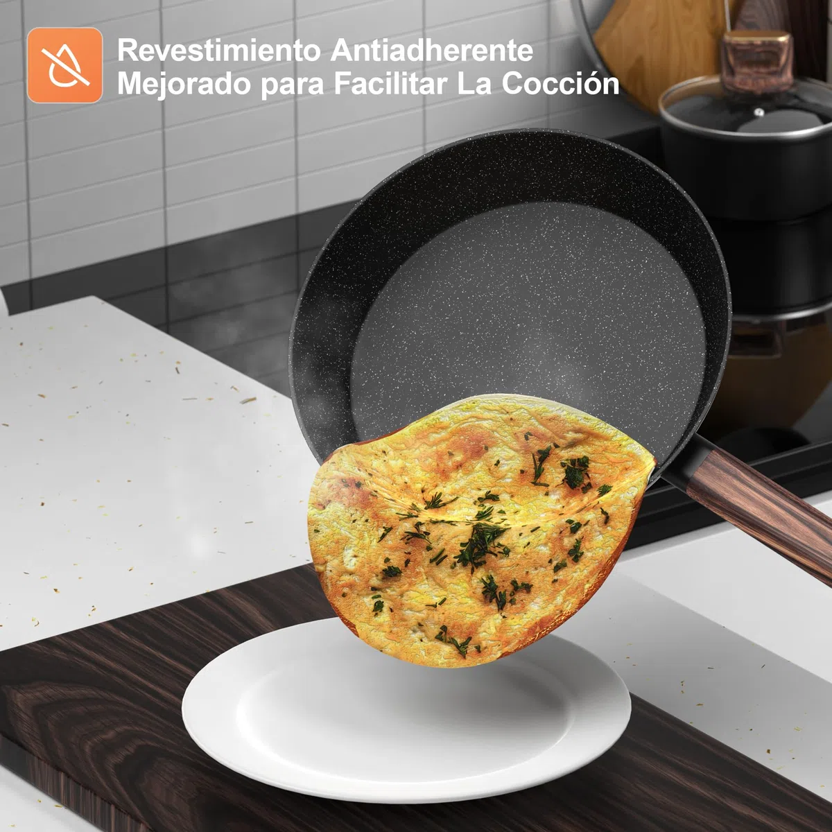 Batería de Cocina - 11Piezas Juego de Ollas y Sartenes Aluminio Antiadherente, Sartene de 20cm y 28cm, Wok de 24cm, Cacerola de 16/20/24 cm con Tapas, para Todas las Cocinas, Inducción Topbooc