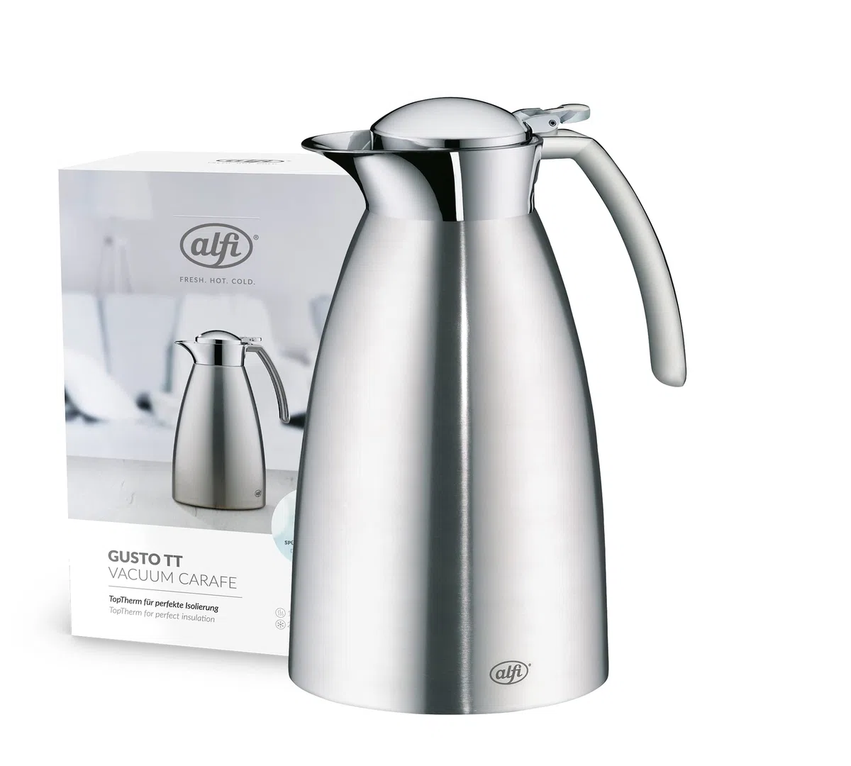 Alfi 3527205100 - Jarra térmica de Acero Inoxidable Acabado Mate, 1 litro, Color Plata