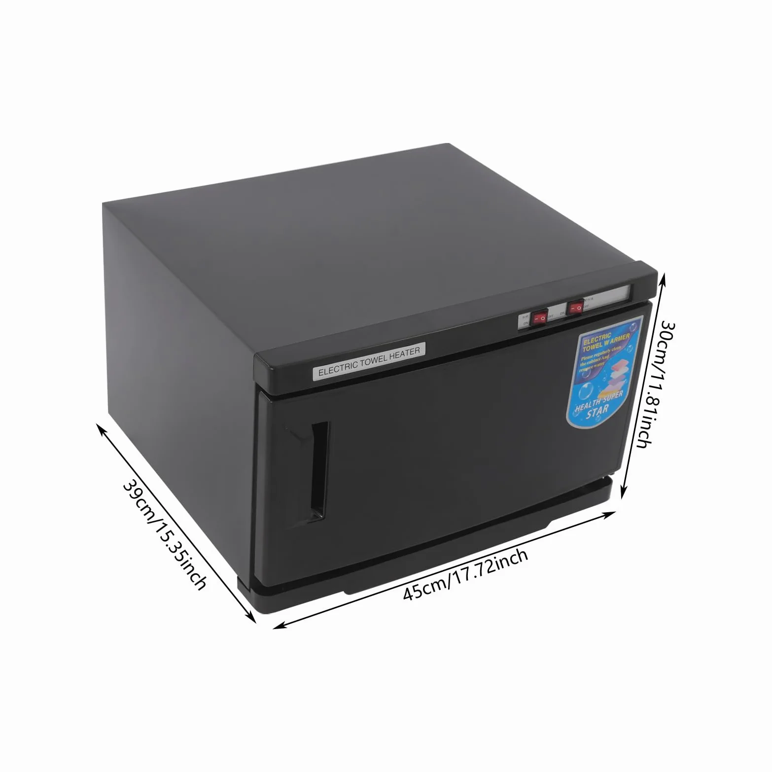 Toalla esterilizadora armario toalla caliente 25 l para el hogar hotel spa gimnasio tela de acero inoxidable desinfección y calentamiento con 220 V potencia 70 °C temperatura de funcionamiento (negro)