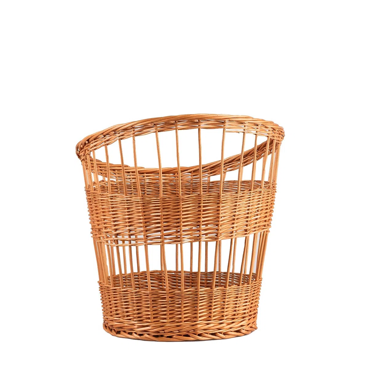 Juego de 2 cestas de mimbre, cesta de panadería, cesta de pan, cesta para servir, soporte para pan, panera de mimbre natural (perforado)
