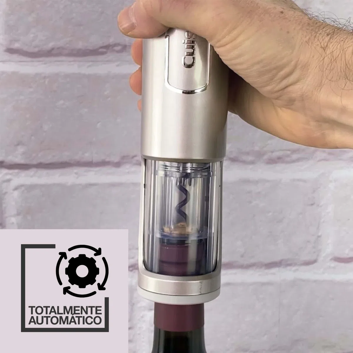 Cuisinart Abridor de Vino Inalámbrico con Sellador de Vacío | Abridor de botellas con tapón de corcho | hasta 50 botellas | Cortador de papel de aluminio integrado | Regalo para amantes del vino