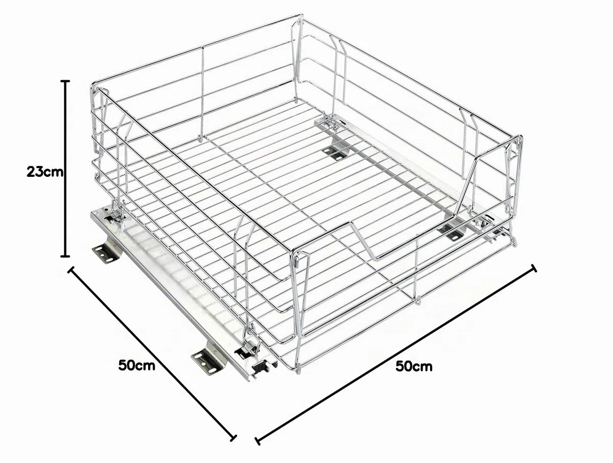 Maximex Cestas Organizadoras Extraibles para Muebles de Cocina, Metalicas, 50 x 40 x 19 cm