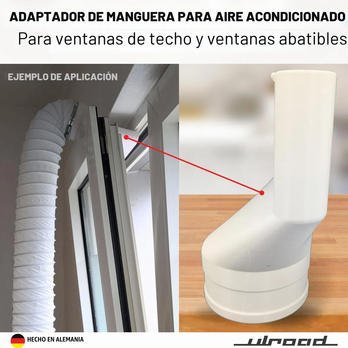 Adaptador de tubo para ventana de techo, ventana basculante para tubo de salida de aire de 100 mm para aire acondicionado, tienda de cultivo, secador, tubo de salida de aire para aire