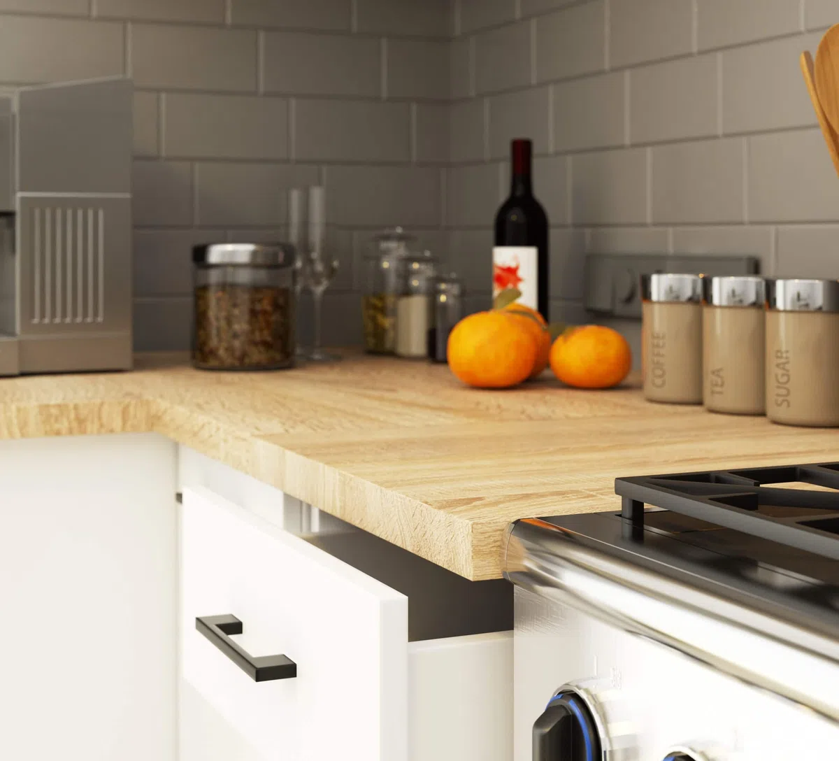 AKORD | Tablero de Trabajo Olivia | Paneles laminados | Robusto | Encimeras de Cocina de Color Madera | Borde de ABS | para Bases | 60 x 60 x 3,20 cm | Color Universal | Roble Sonoma