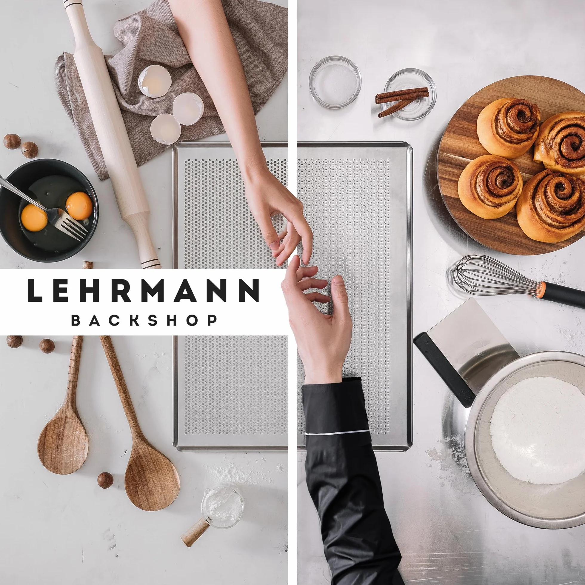 LEHRMANN Placa perforada 60 x 40 cm bandeja para baguette bandeja para horno Compatible con/reemplazo para MIWE WIESHEU