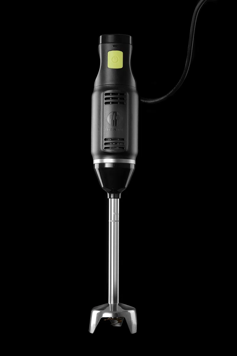HENDI Batidora de Mano, Carcasa de ABS, Brazo Batidor de Acero Inoxidable, Cuchillas cruzadas con Revestimiento de Titanio, 6 Velocidades, Pantalla LCD, 250W, 230V, Procesa de 1-8 Litros, ø71x(H)444mm
