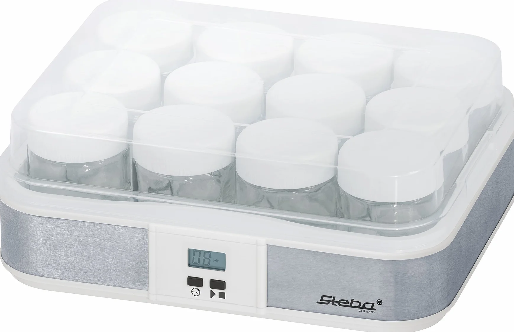 Steba JM 2 - Yogurtera, acero inoxidable, color blanco
