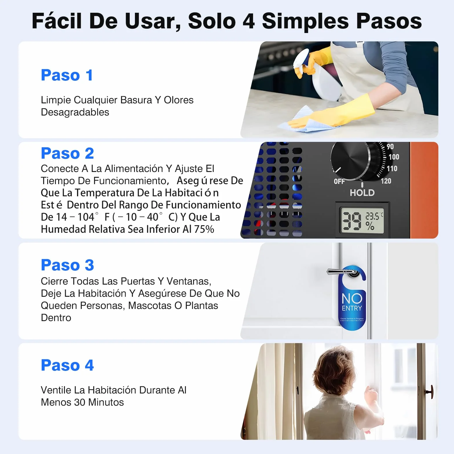 Fitabok Generador de Ozono 160000 mg/h - 2 en 1 Purificador de Aire Ozono, Pantalla LED Temperatura y Humedad, Temporizador 120 min, Cobertura 300 m², para Hogar Coche Hotel Cocina Sótano Mascotas