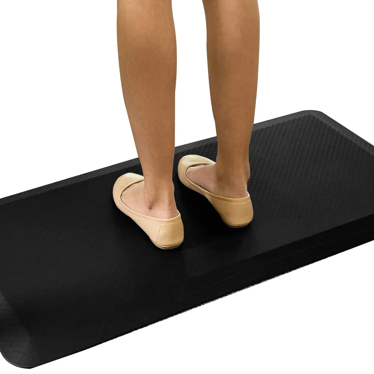 Flexispot Alfombra Antifatiga Ergonómica de Escritorio, de Goma, Reduce el Dolor de Pies, Rodillas y Músculos, Estera para Estar de pie Frente a un Escritorio o Mientras se está en la Cocina, Negro