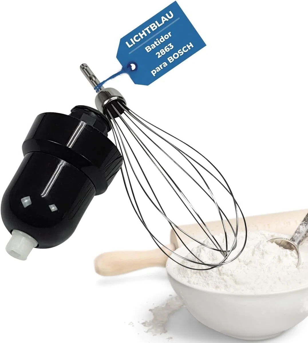 Lichtblau Batidor con acoplamiento 2863, apto para batidora de mano Bosch MS8CM, MSM87, MSM88, MSM89 MSMM7, MSMM89 Maxo Mixx, accesorio de repuesto para batidora de mano