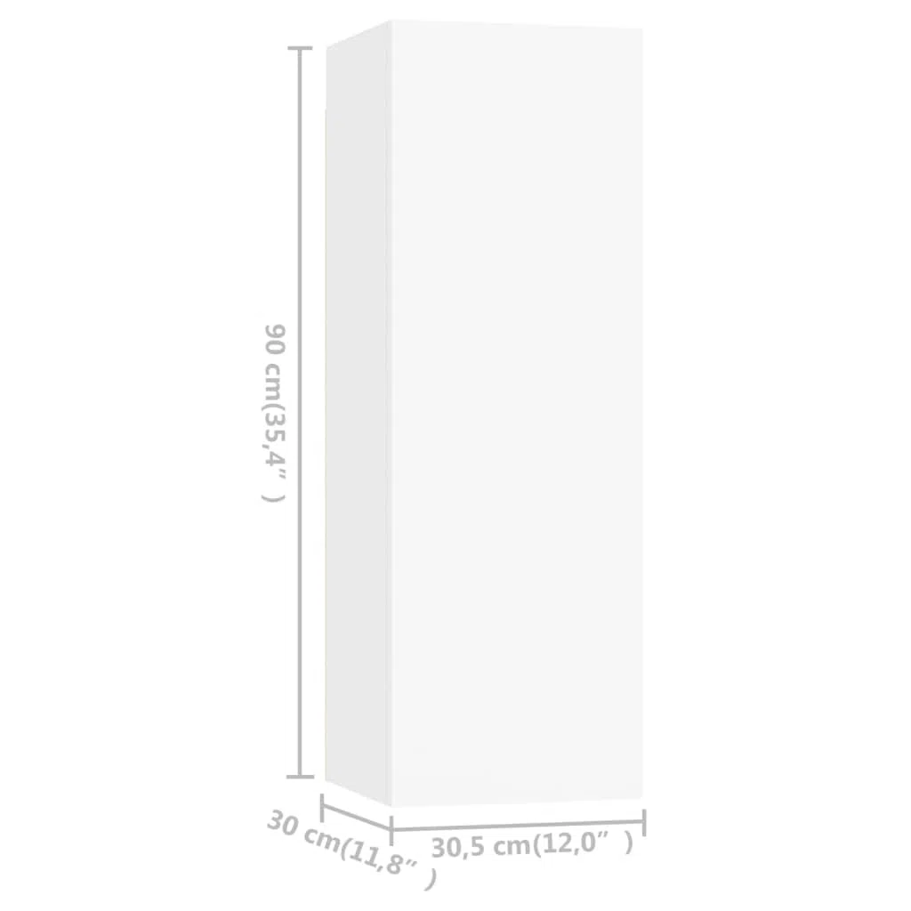 vidaXL Mueble para TV Colgante Soporte Armario Aparador Estante Salón Sala de Estar Decoración Entretenimiento de Contrachapada Blanco 30,5x30x90 cm
