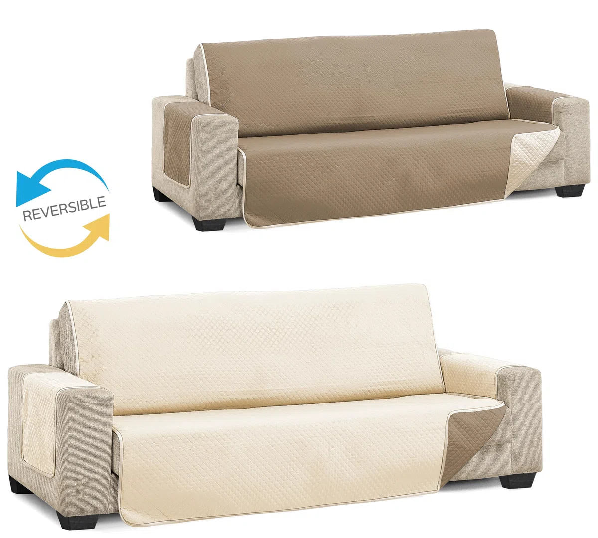 Martina Home Cubre Sofá Diamond 2 Plazas XL Beige/Cuero