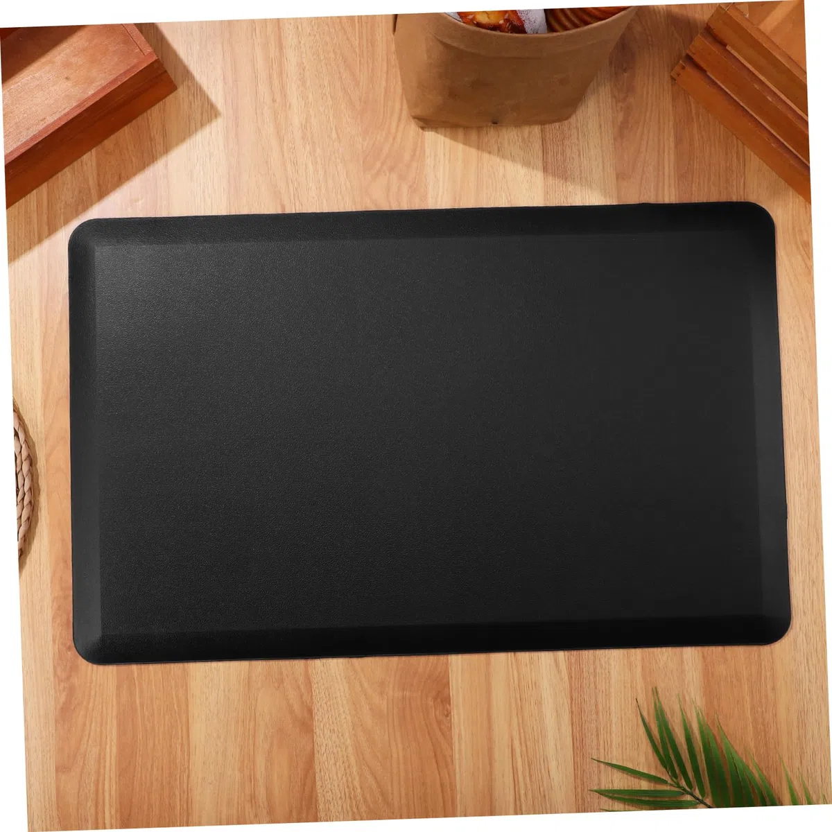 TOPBATHY Alfombrilla Antifatiga para Pies Cómoda para Estar para Cocina y Escritorio Negra Antideslizante y Acolchada