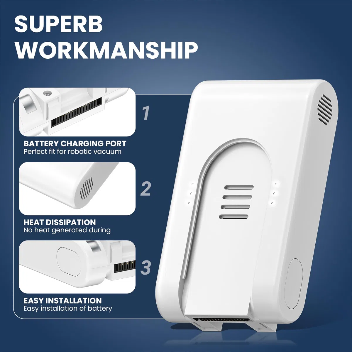 3500mAh Batería para aspiradora Xiaomi G9, G9 Plus, G10, G10 Plus, Dreame R10, R10 Pro, T10, T20, T20 Pro, V12S, V16S (25,2 V/88,2 WH)