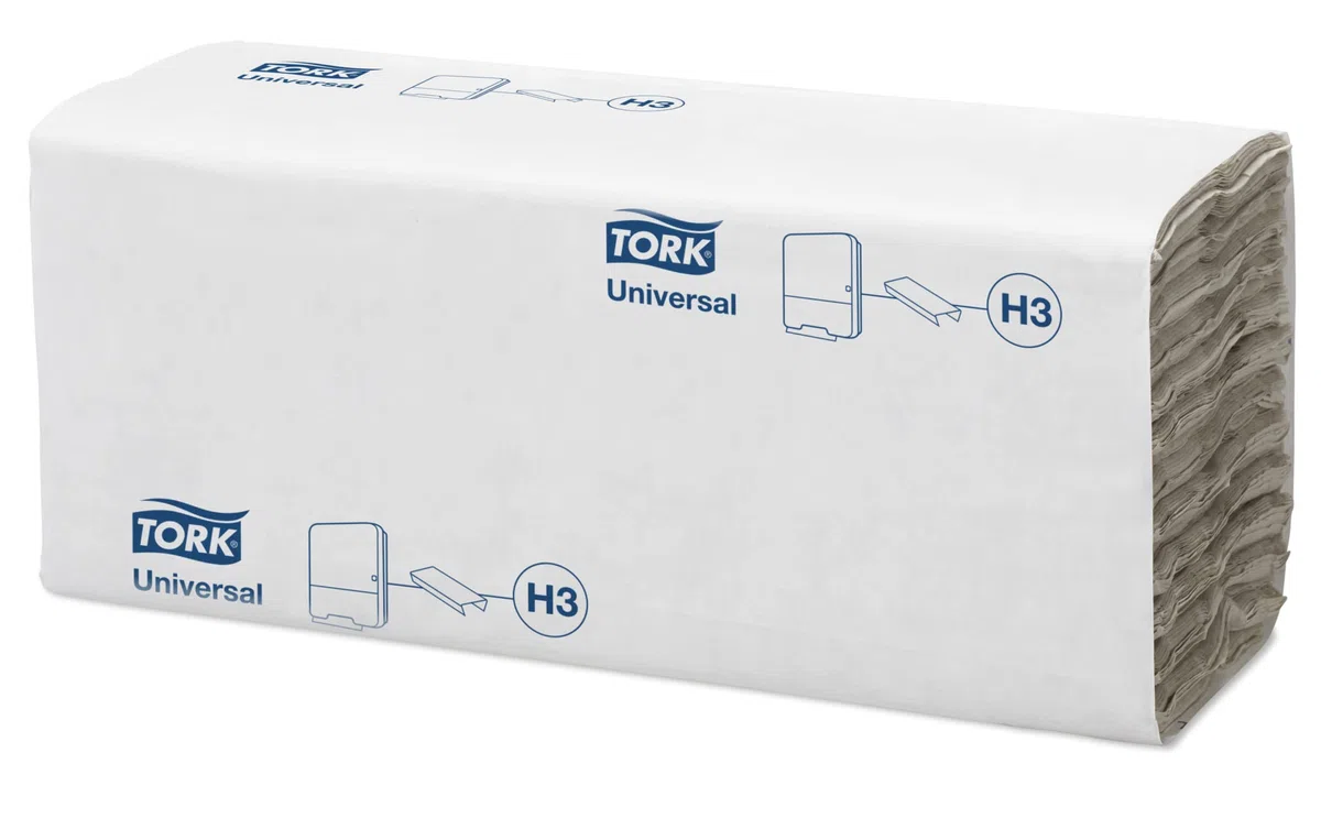 Tork 120181 Toallas de mano Universal desechables, plegadas en C compatibles con el sistema de Tork H3, 1 capa, color natural, 24 x 192 hojas (25 x 31 cm)
