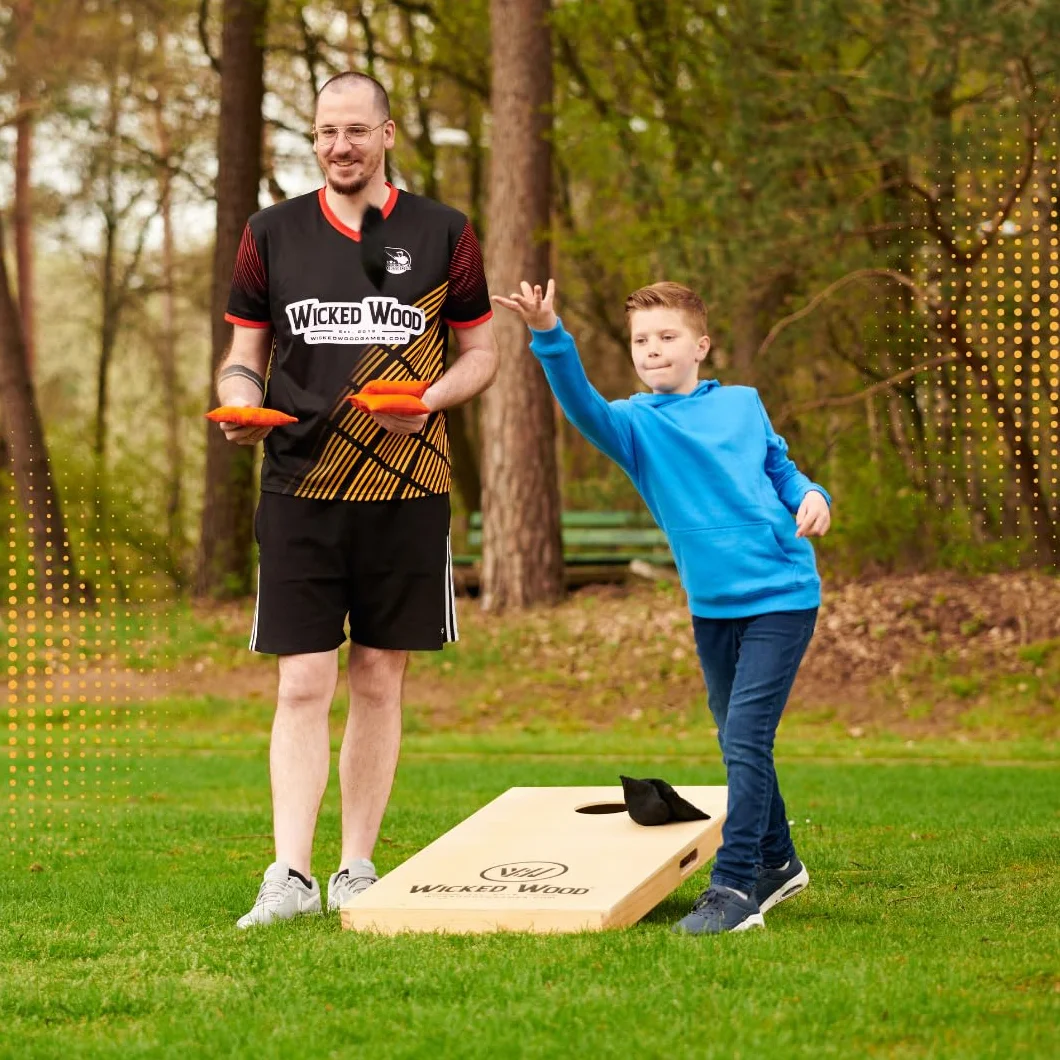 Juego de cornhole – 120 x 60 cm – Juego de agujeros ciegos – Wicked Wood – Juego de tablas con licencia oficial ACL – 2 x 4 bolsas de 450 gr – Cornhole Juego de Cornhole Outdoor