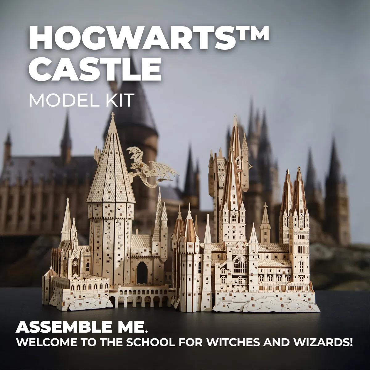 UGEARS Castillo de Hogwarts de Harry Potter - Bloques de Construcción y Rompecabezas de Madera para Adultos y Adolescentes