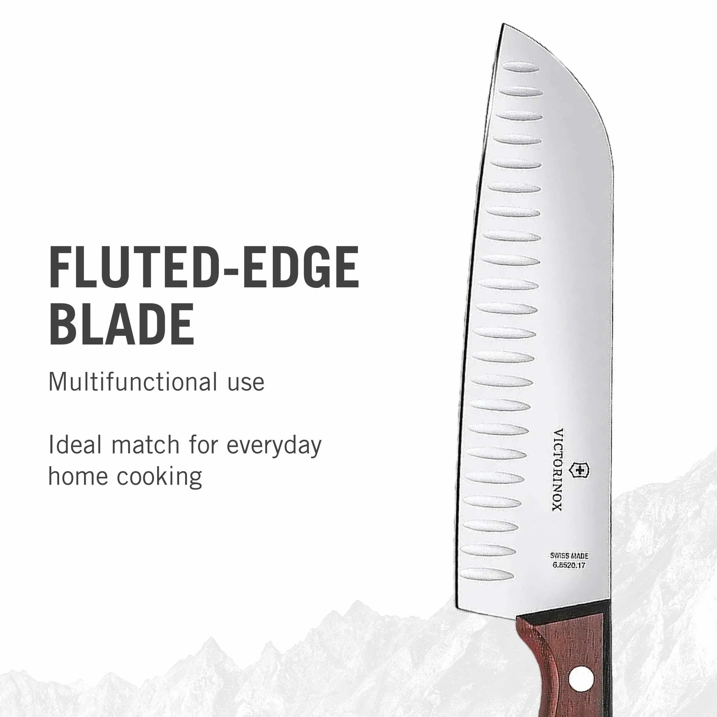 Victorinox Swiss Modern, coltello Santoku in confezione regalo, 17 cm, in legno di noce, confezione regalo
