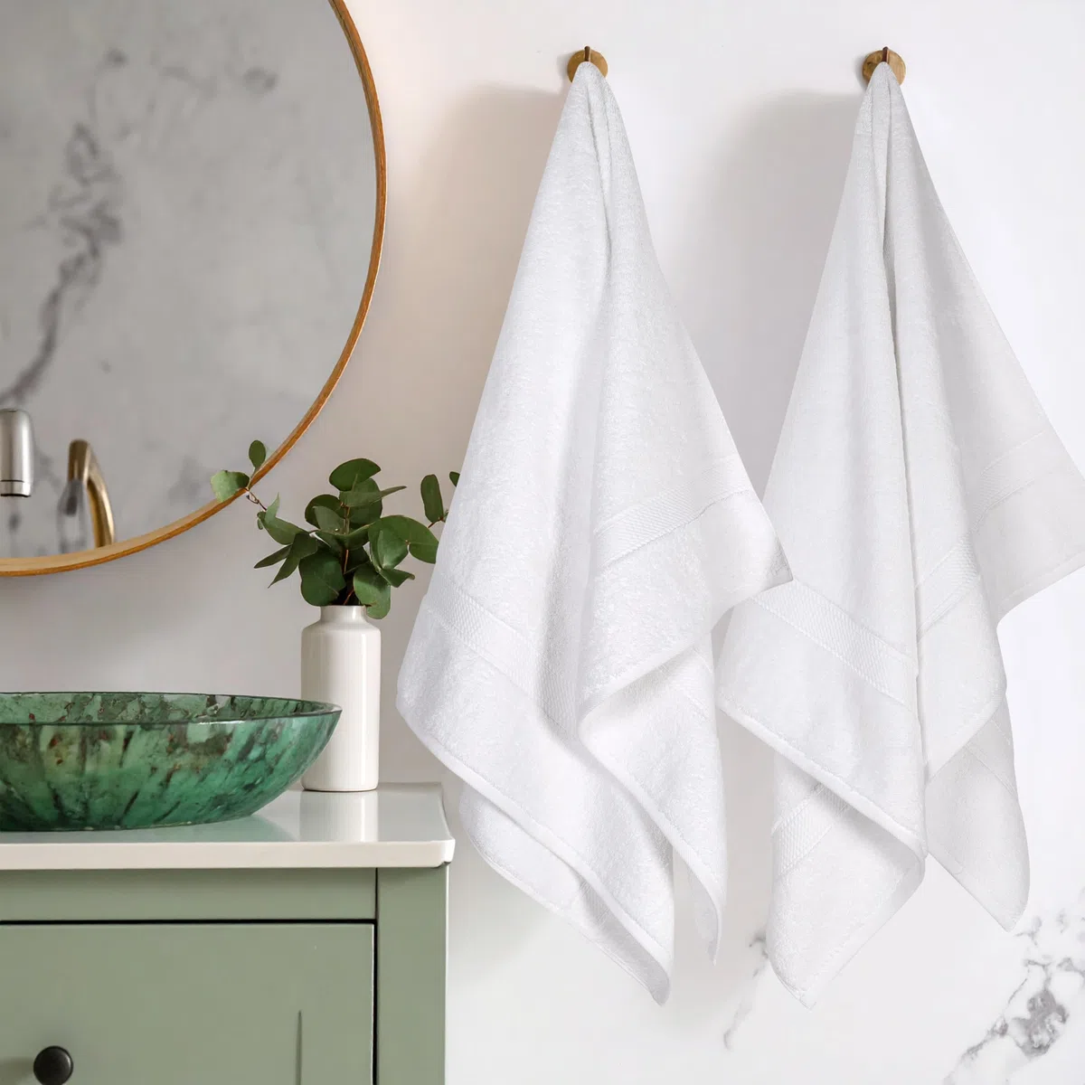 Superior - Juego de Toallas de baño de algodón de 900 g/m2, Color Blanco, 2 Piezas