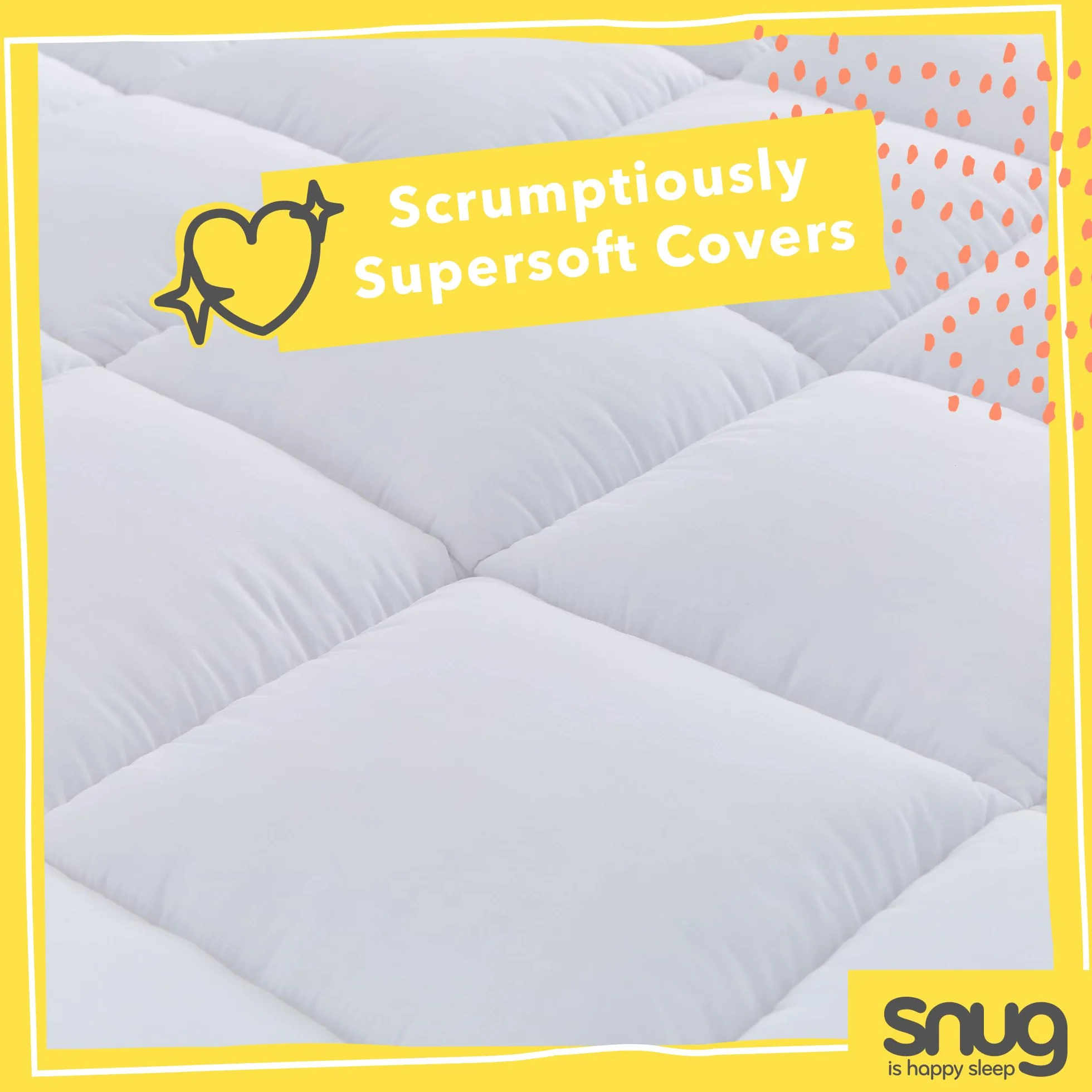 Snug Deeply Dreamy - Cubrecolchón para Cama Doble, 10 cm, Extra Grueso, con Correas elásticas, Acolchado, cómodo, súper Suave, hipoalergénico, Lavable a máquina, Doble, 190 x 135 cm