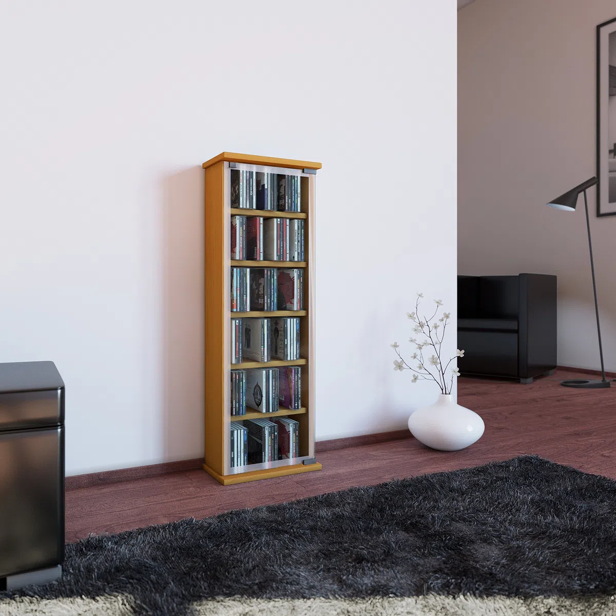 VCM Classic - Torre de CD/DVD, para 150 CDs, Color Haya